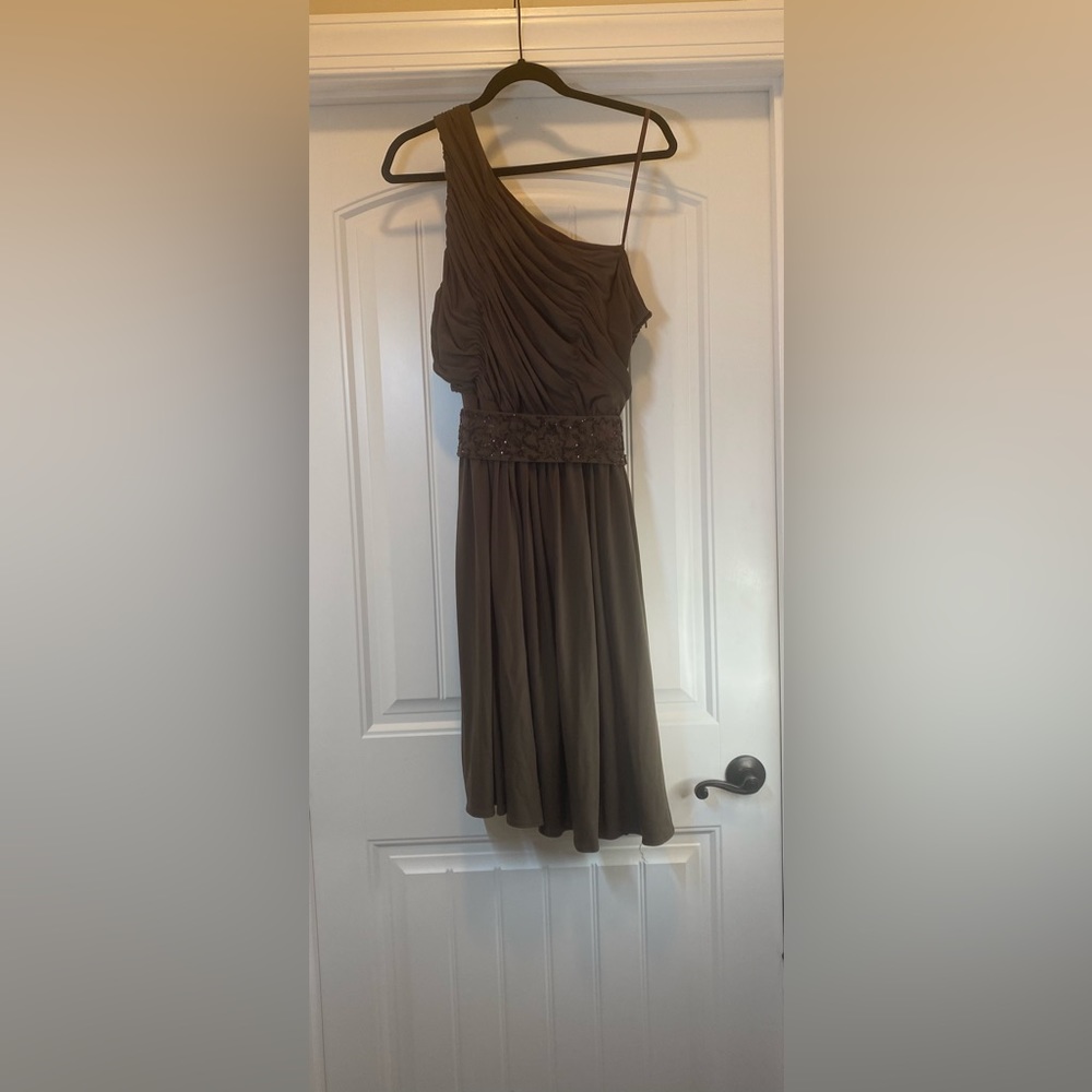 Talbots One Shoulder Dress with Embellished Belt